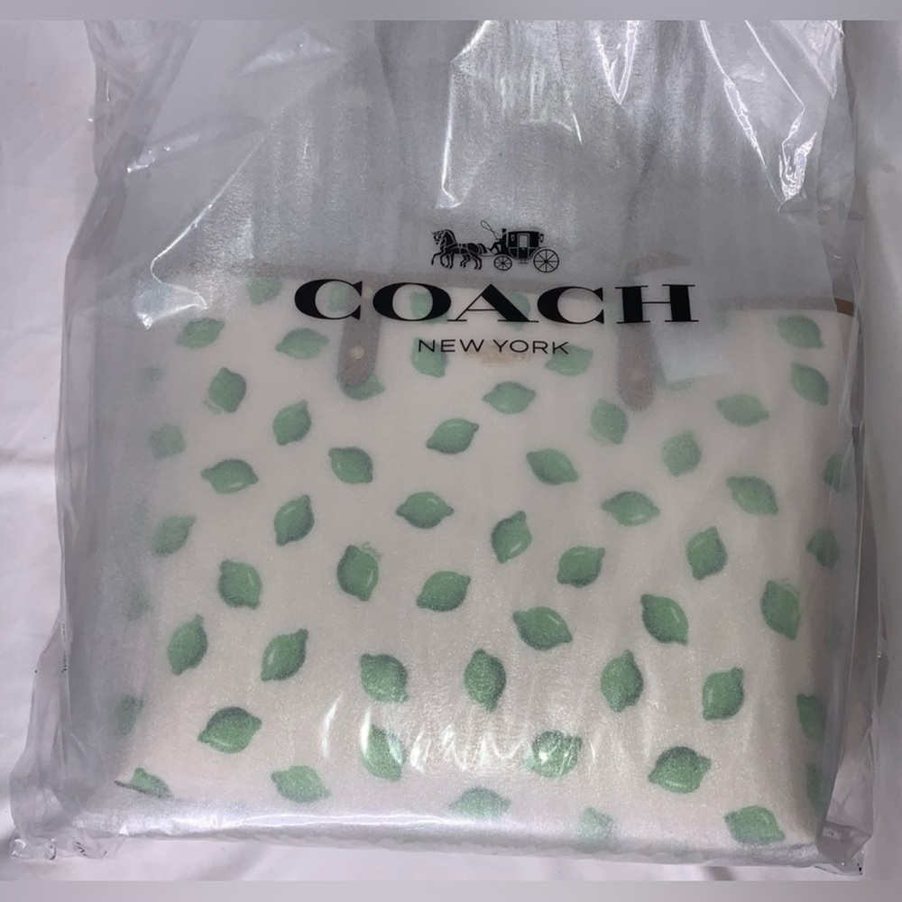 RARE Coach Reversible City Tote with Lime Print Designer Bag Purses Womens - Picture 2 of 11